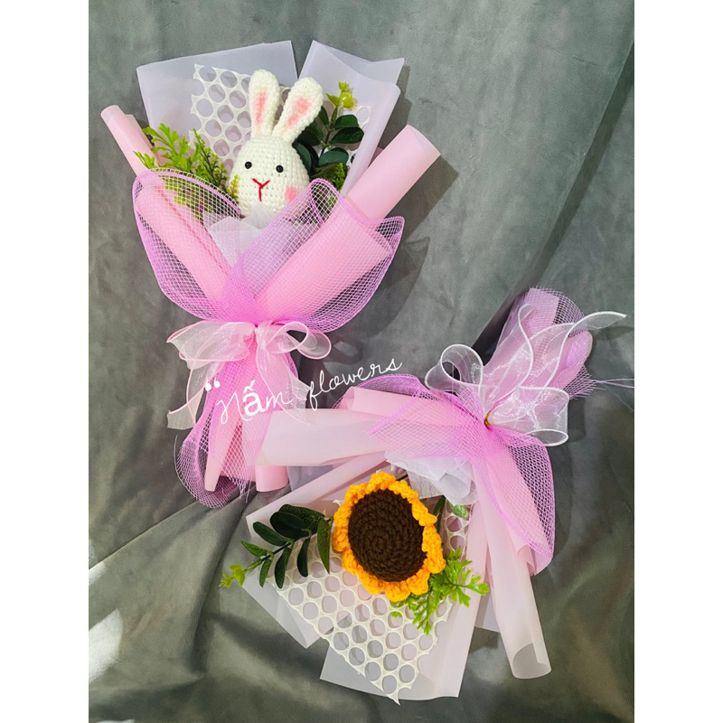 Bó hoa len 1 bông xinh xắn
