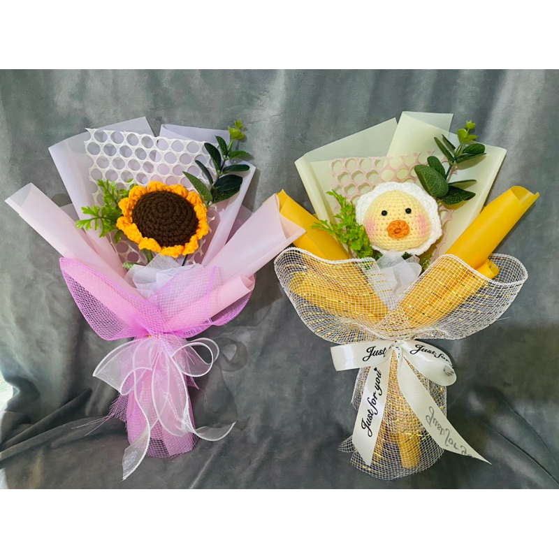 Bó hoa len 1 bông xinh xắn