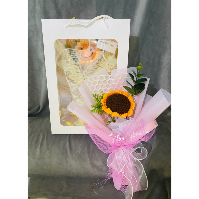 Bó hoa len 1 bông xinh xắn