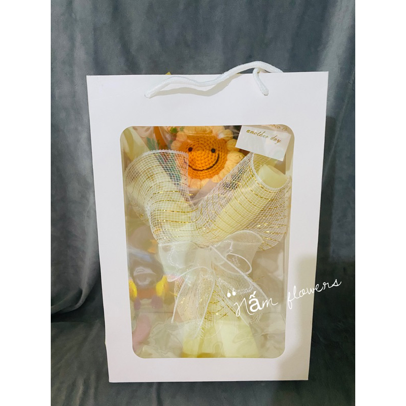 Bó hoa len 1 bông xinh xắn