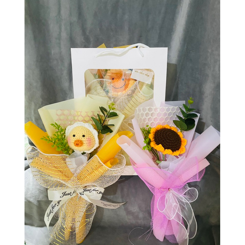 Bó hoa len 1 bông xinh xắn