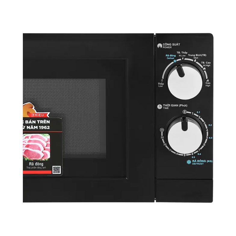 Lò vi sóng Sharp R-208VN-WS 20 lít, không nướng, mặt đen, chính hãng, bảo hành 12 tháng