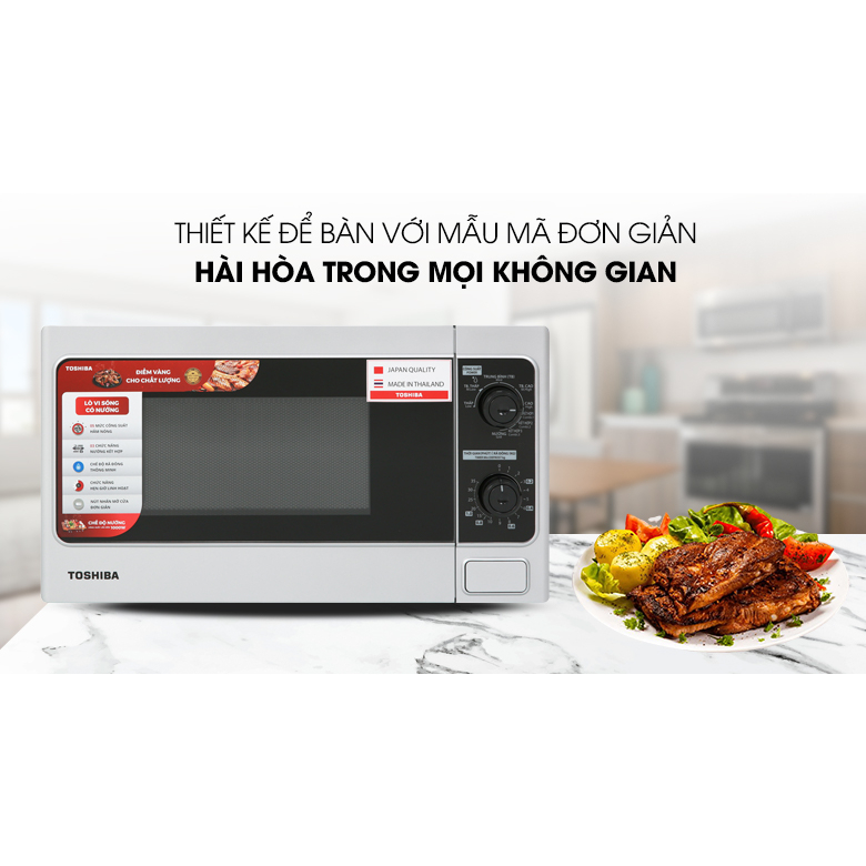 Lò vi sóng Toshiba ER-SGM20VN 20lít, có nướng, nhập khẩu Thái Lan, chính hãng, bảo hành 12 tháng