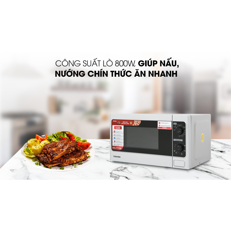 Lò vi sóng Toshiba ER-SGM20VN 20lít, có nướng, nhập khẩu Thái Lan, chính hãng, bảo hành 12 tháng