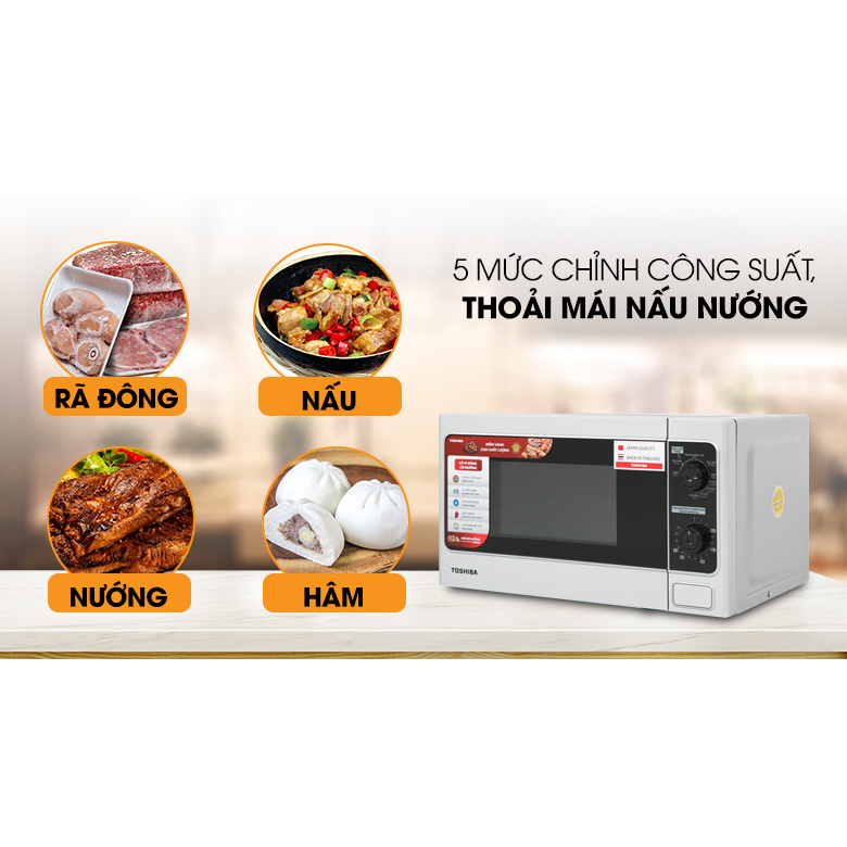 Lò vi sóng Toshiba ER-SGM20VN 20lít, có nướng, nhập khẩu Thái Lan, chính hãng, bảo hành 12 tháng