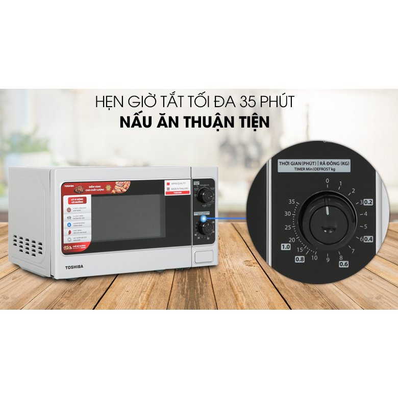 Lò vi sóng Toshiba ER-SGM20VN 20lít, có nướng, nhập khẩu Thái Lan, chính hãng, bảo hành 12 tháng