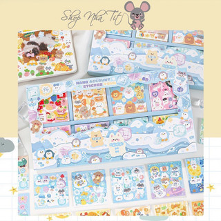 🌸Set 200 tấm sticker trang trí sổ bìa sách nhãn dán trang trí hộp quà tặng dễ thương🌸