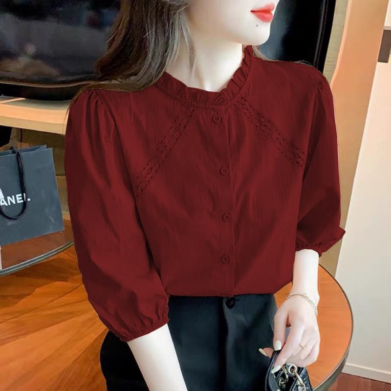 Áo babydoll, áo sơ mi phong cách sang chảnh tiểu thư Hascoo ASM1