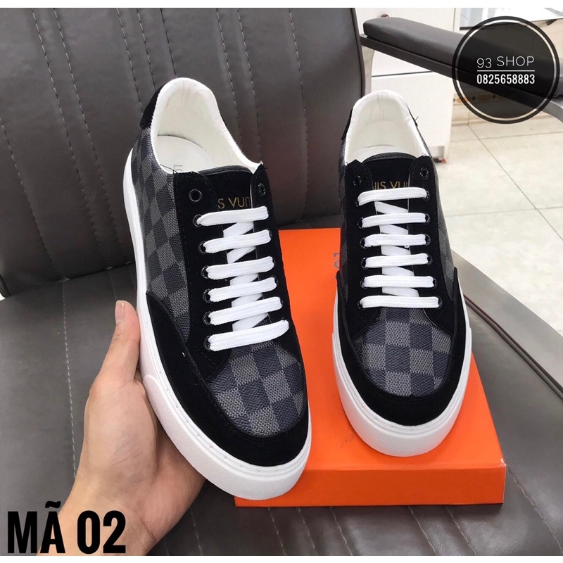 FullBoc Giày thể thao  LV,GG Hoạ Tiết Thêu, Giày Dây Buộc Da Cao Cấp, Giày Hàng Spf, Đầy Đủ Hộp