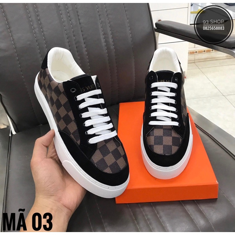 FullBoc Giày thể thao  LV,GG Hoạ Tiết Thêu, Giày Dây Buộc Da Cao Cấp, Giày Hàng Spf, Đầy Đủ Hộp