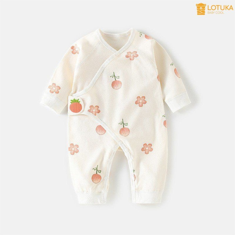 Bodysuit Buộc Dây, Đồ Liền Thân Dài Tay Thu Đông Chất Thun Mềm Mịn, Body Yukata Dễ Thương Cho Bé 3-12Kg