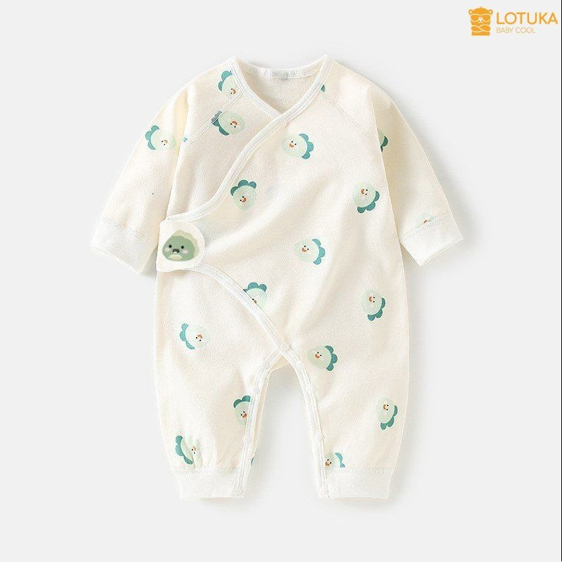 Bodysuit Buộc Dây, Đồ Liền Thân Dài Tay Thu Đông Chất Thun Mềm Mịn, Body Yukata Dễ Thương Cho Bé 3-12Kg