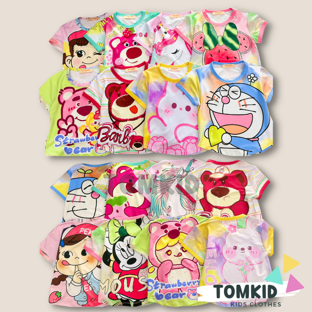 Đồ bộ cho bé gái đồ TAY NGẮN QUẦN dài cho bé gái thun lạnh chính phẩm loại 1 co giãn không nhão vải 9-42kg Tomkids