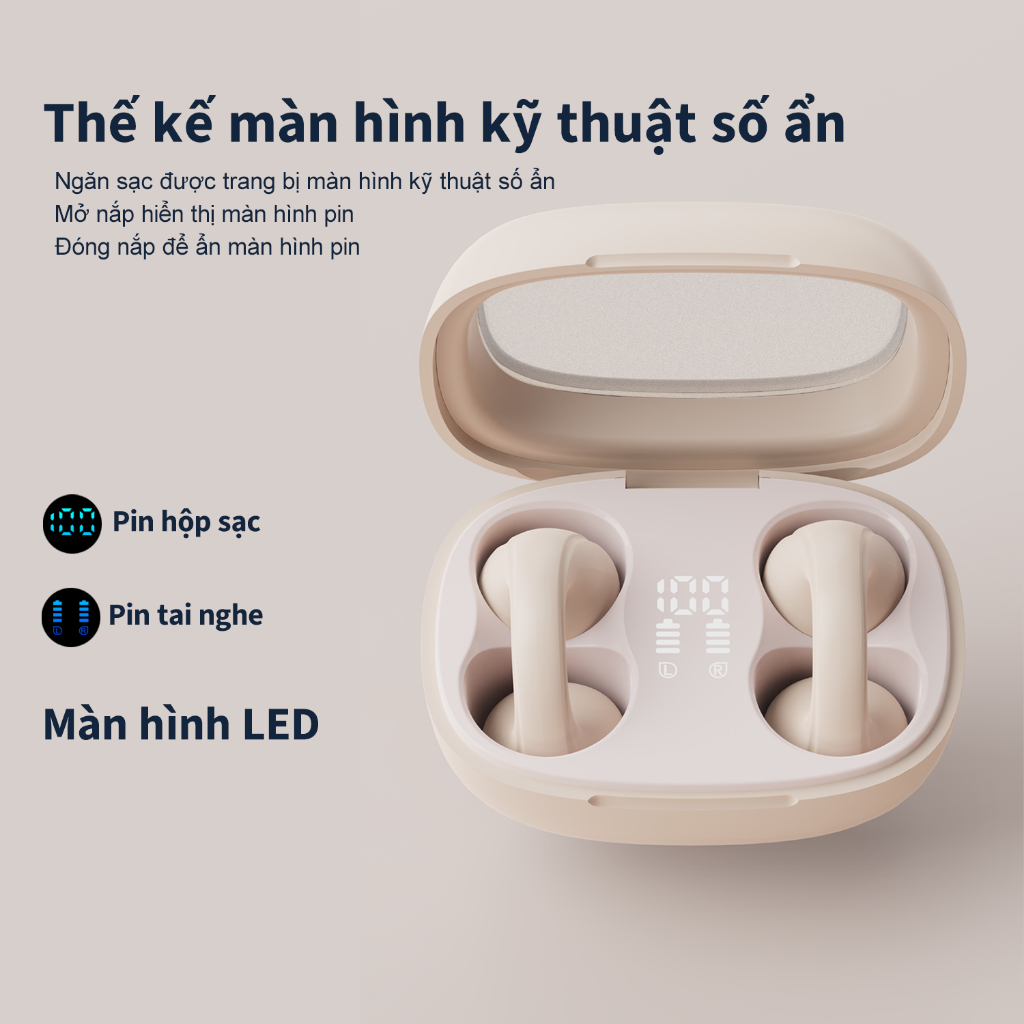 Tai nghe Amgras Future Spacebud II Pro 3C31, bluetooth earphone, dẫn truyền xương, không dây, nhét tai, nghe nhạc