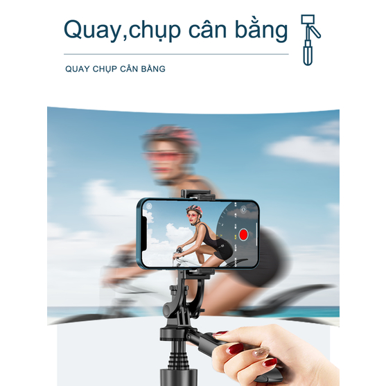Gậy selfie, Tripod Chống Rung, Gimbal Amgras Tripod S01 Pro 3C39, Chân đế đứng