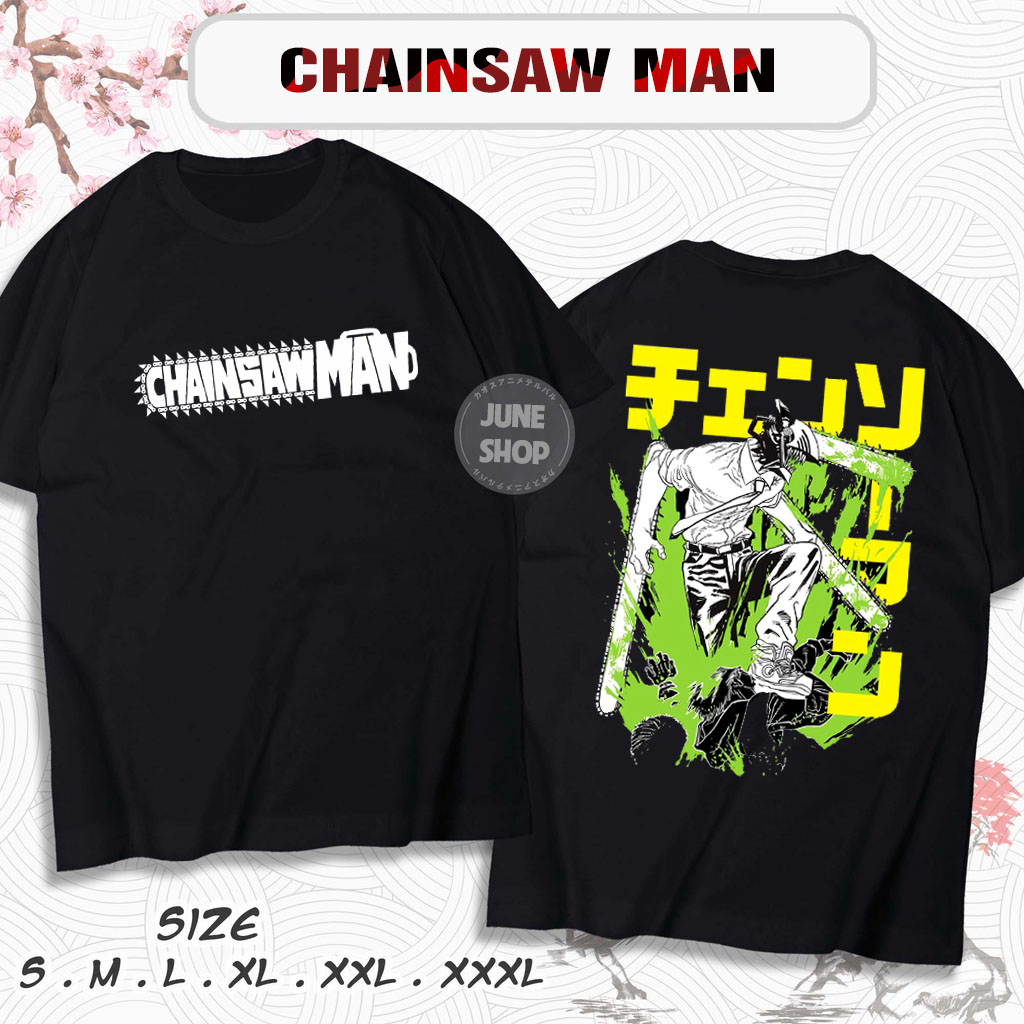 Áo Thun Chainsaw Man, Áo Anime Pochita, Makima, Denji hình in cực ngầu, Chất liệu cotton co dãn thoáng mát