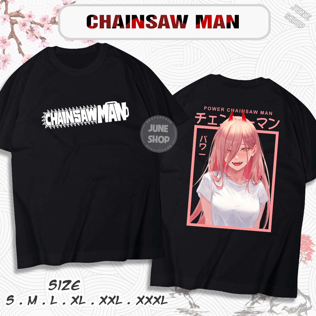 Áo Thun Chainsaw Man, Áo Anime Pochita, Makima, Denji hình in cực ngầu, Chất liệu cotton co dãn thoáng mát