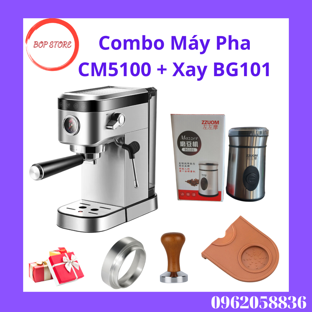 Combo Máy Pha Cafe CM5100 + Xay BG101 Bh 12 tháng
