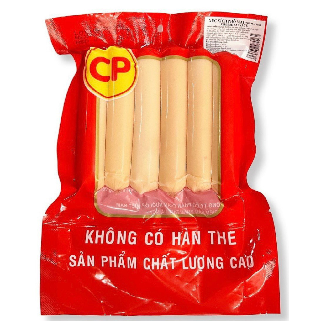 Xúc xích phô mai CP 200g chiên, rán, nấu mì thơm ngon tiện lợi