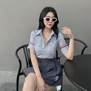 Áo sơ mi thom sọc xanh phối 2 vạch tay tongkhosi