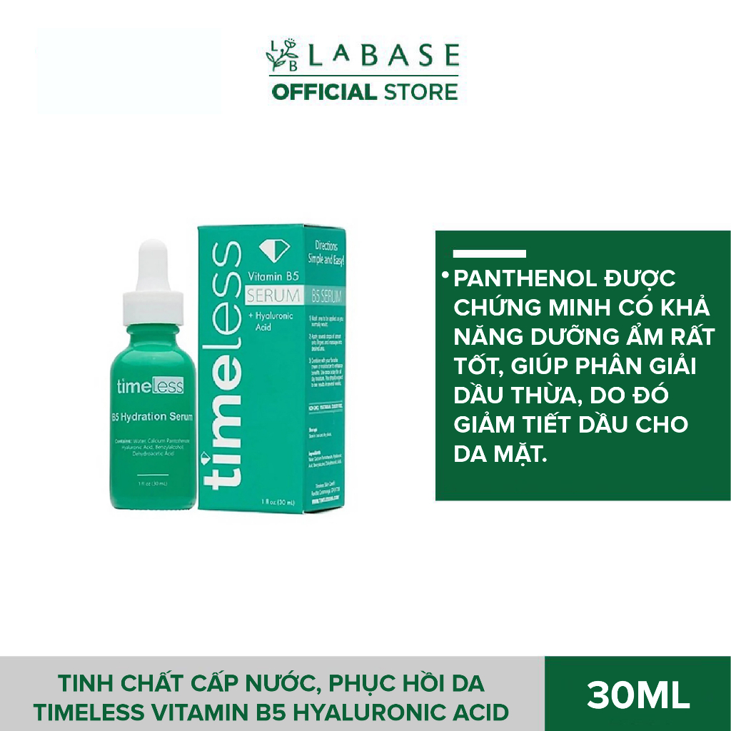 Tinh Chất Cấp Nước, Phục Hồi Da Timeless Vitamin B5 Hyaluronic Acid 30ml