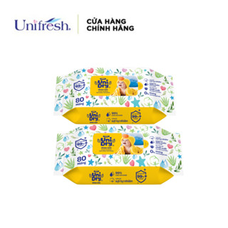 QUÀ TẶNG KHÔNG BÁN - COMBO 2 Khăn ướt UniDry/Unifresh Baby 80 miếng