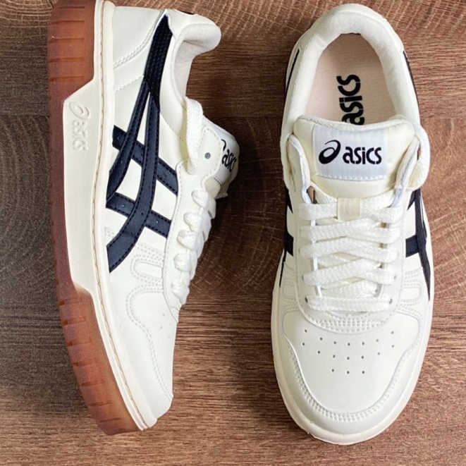 Giày Sneaker Asic Court Trail Cream Kem Đế Nâu Da Thật Dành Cho Nam Nữ