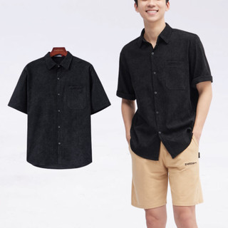 Áo sơ mi nam VICENZO Ngắn Tay vải mềm mịn công sở thanh lịch