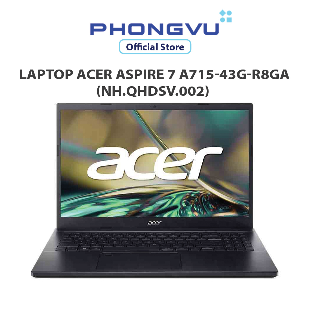 Máy tính xách tay/ Laptop Acer Aspire 7 A715-43G-R8GA (NH.QHDSV.002) (AMD Ryzen 5-5625U) (Đen) - Bảo hành 12 tháng