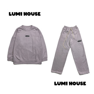 Set đồ unisex quần dài áo dài lumi đen a10 lumihouse