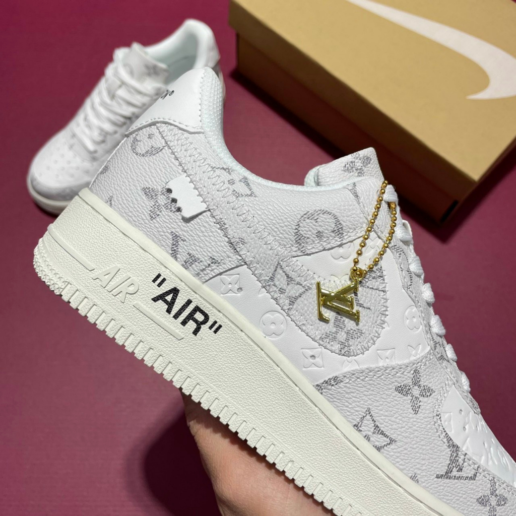 Giày AF1 LV xám Grey, air force one lv đen bản mới cực chất, giày thể thao nam nữ hàng chuẩn FullBoxBill | BigBuy360 - bigbuy360.vn