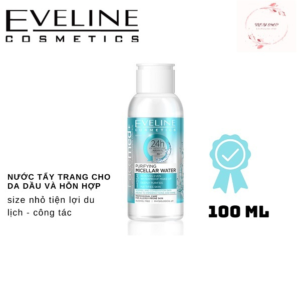Nước tẩy trang Eveline Facemed+ cho da dầu và hỗn hợp 100ml