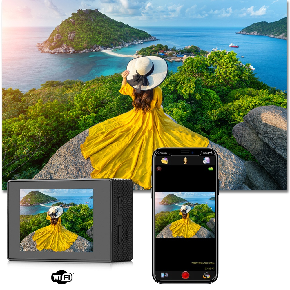 Camera hành trình 4K Sports ULTRA HD DV KAW 1080P Ghi hình cực nét.