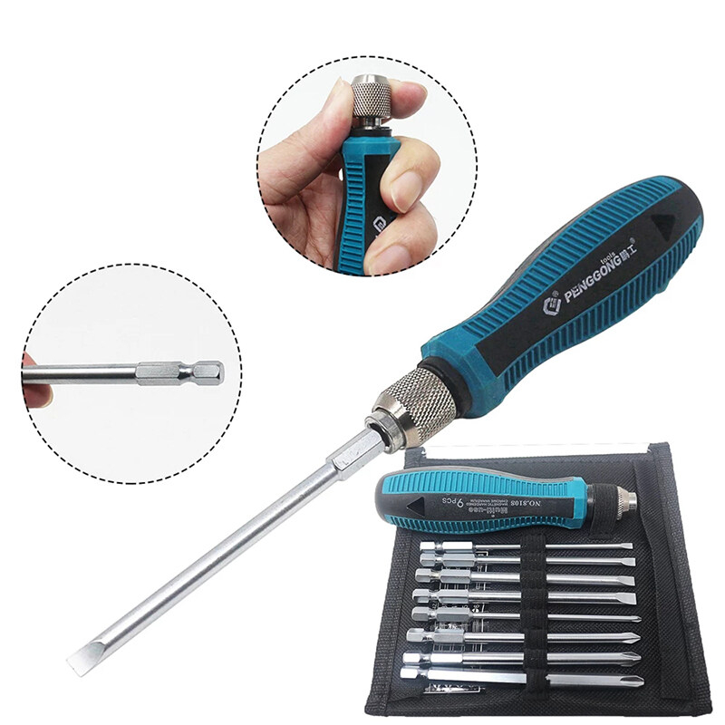 Bộ 9 tuốc nơ vít đa năng rãnh chéo lục giác