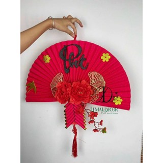quạt giấy gấp đã trang trí gấp sẵn