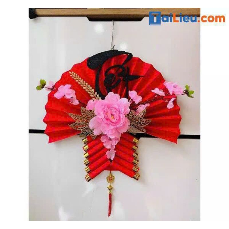 Quạt giấy gấp đã trang trí gấp sẵn
