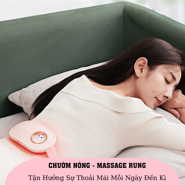 Máy Massage Sưởi Ấm Bụng DELADEP, Giảm Đau Chườm Bụng Kinh Cho Phụ Nữ Đến Kì DSB02