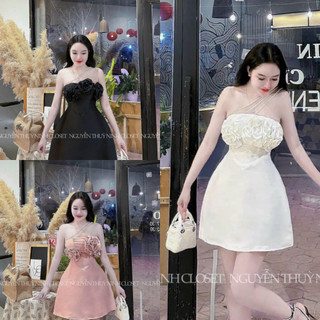 Đầm nữ dự tiệc thiết kế sang chảnh phối dây cườm sang chảnh