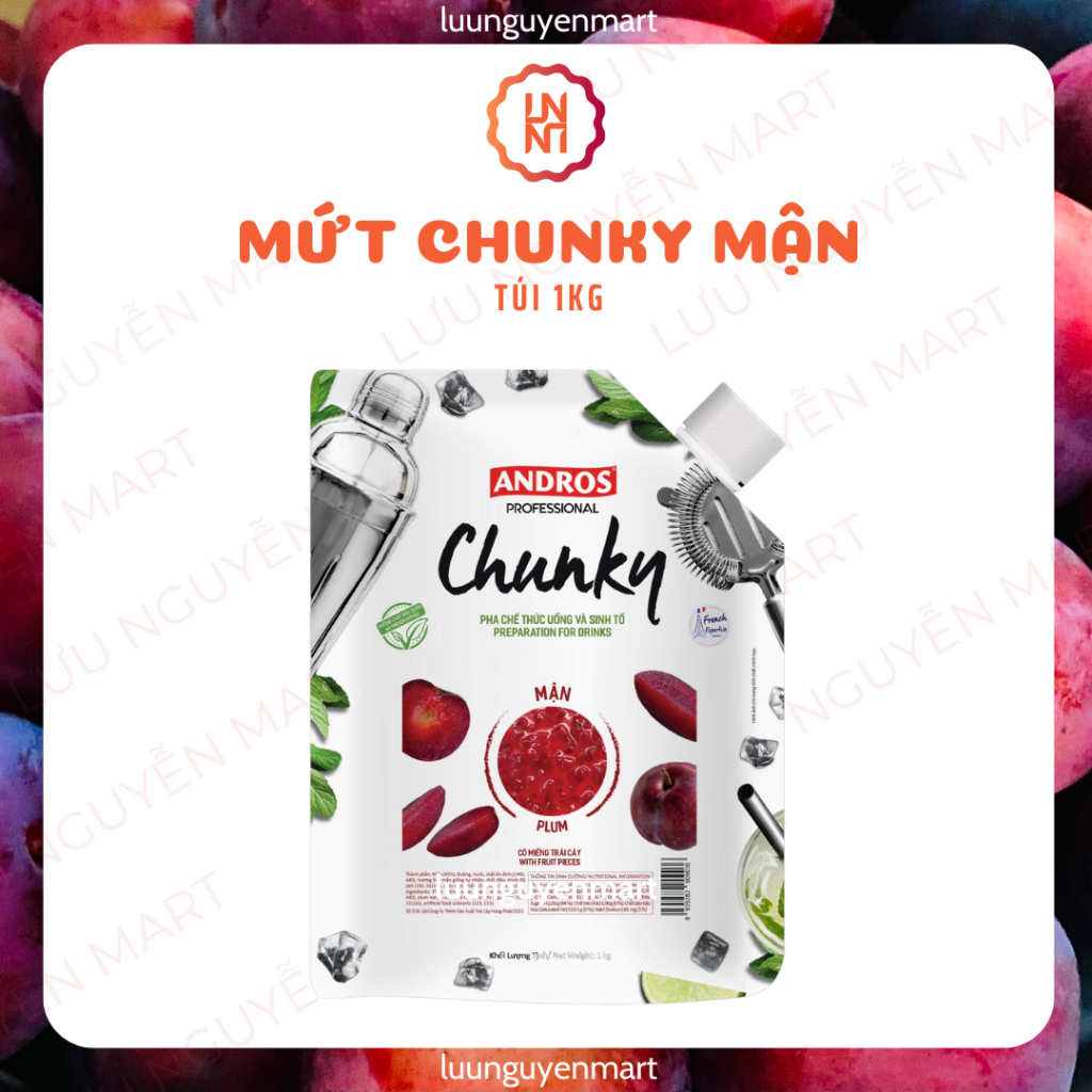 Mứt Trái Cây Pha Chế Chunky Mận Bịch 1kg