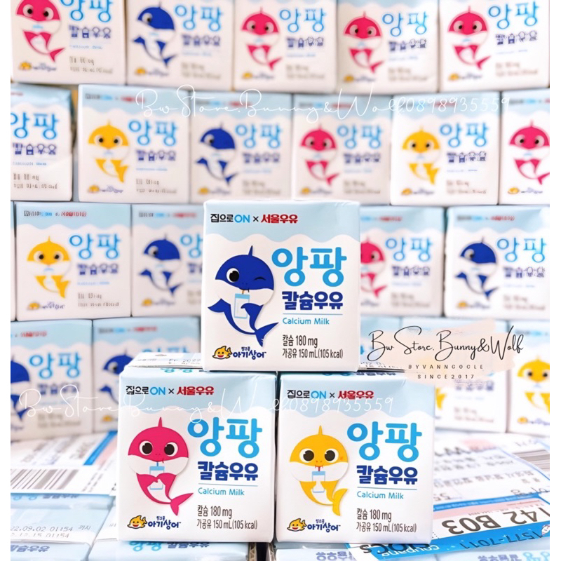Sữa Tươi SEOUL MILK x Home ON Pinkfong - Daesang Hàn Quốc - Hộp 150ml bổ sung Canxi [ Hàng Air đủ bill - BW Store ]