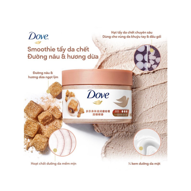 Tẩy Tế Bào Chết Toàn Thần Dove Sáng Da, Giúp Da Đều Màu, Giảm Mụn Lưng Chính Hãng
