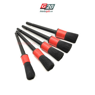 Bộ 5 cọ tròn rửa xe chi tiết, chổi vệ sinh nội thất ô tô đa năng GRX18 (Kèm hộp đựng)