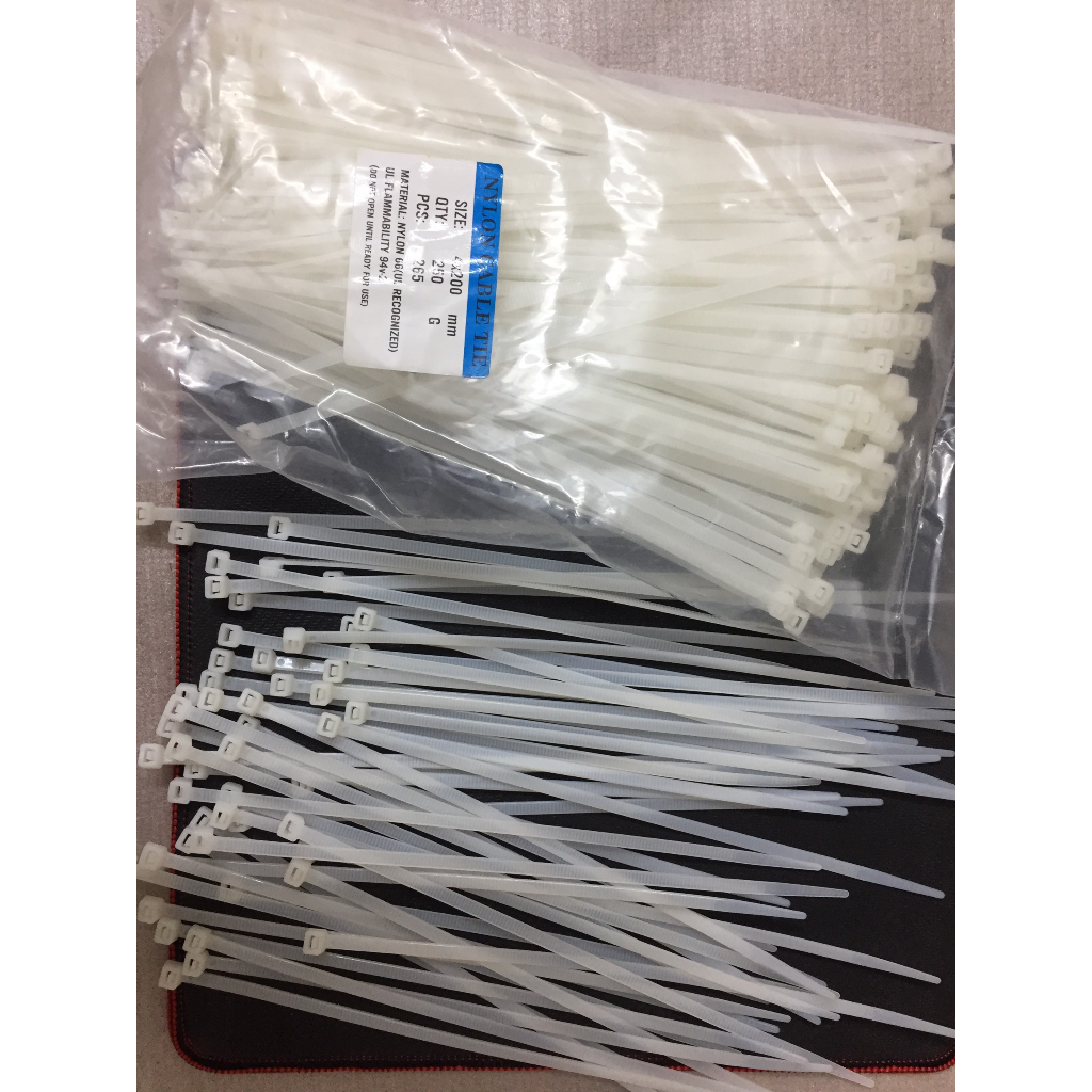 Túi 250 sợi dây rút dây thít nhựa 20cm với chất liệu Nylon PA66