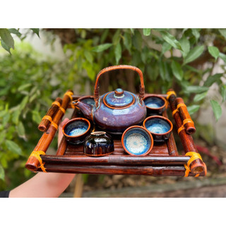 bộ ấm chén pha trà sứ bát tràng