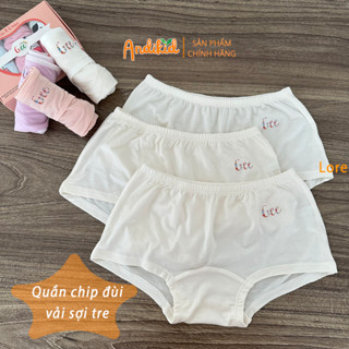 Quần chip đùi cho bé gái màu trắng hãng Gee, sét 3 quần lót bé gái vải bamboo mịn mát co giãn đủ size