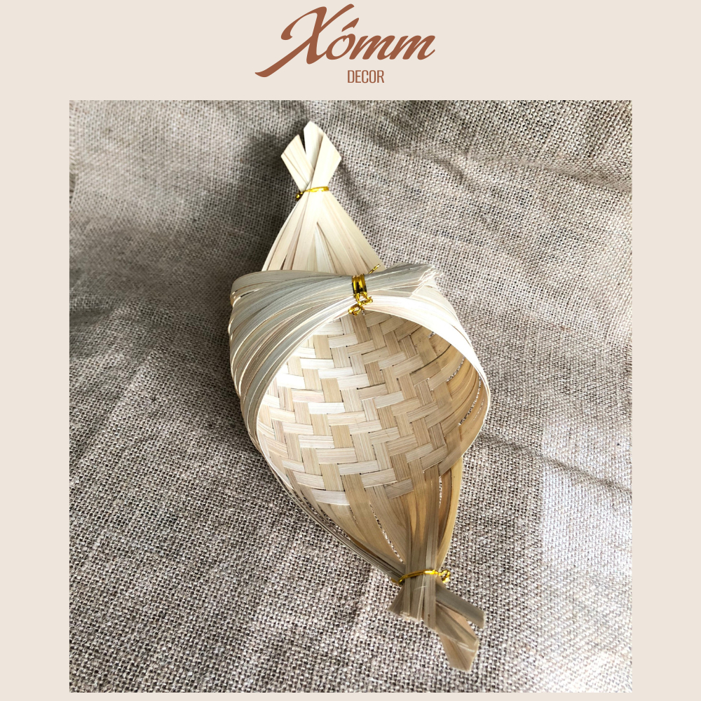 Thuyền tre, đĩa tre, mẹt tre hình thuyền đựng đồ quán cafe, nhà hàng, trang trí decor chụp hình