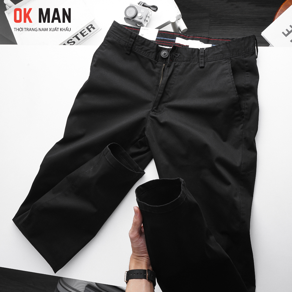 Quần kaki nam cao cấp dáng slimfit co giãn 7 màu Okman