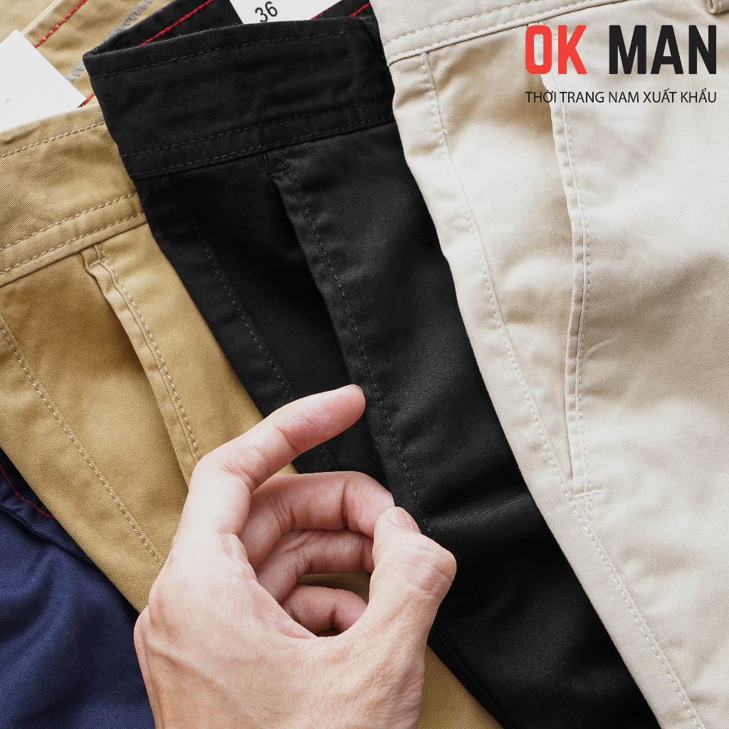 Quần kaki nam cao cấp dáng slimfit co giãn 7 màu Okman