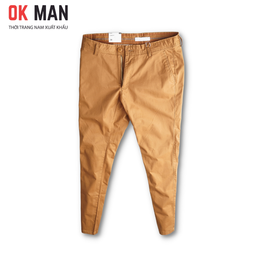 Quần kaki nam cao cấp dáng slimfit co giãn 7 màu Okman