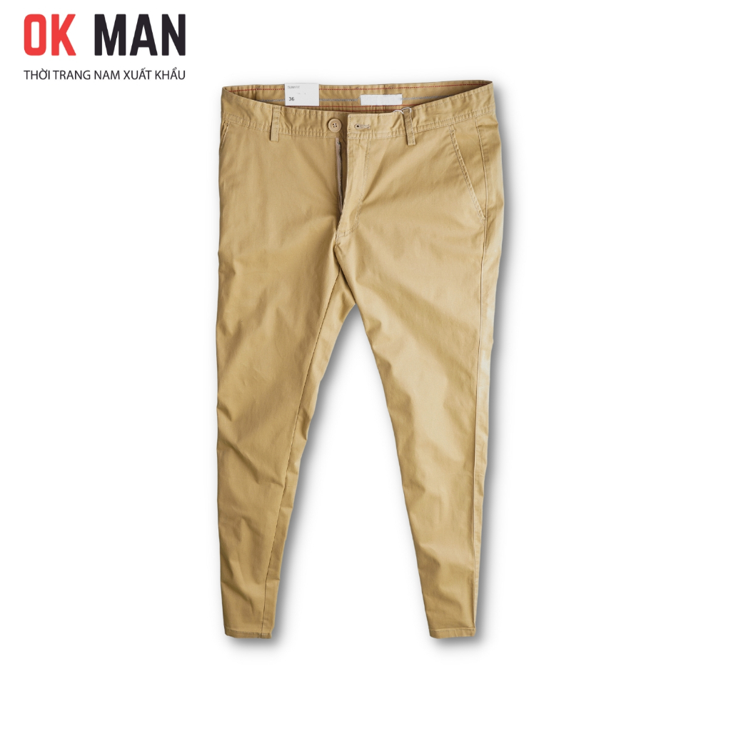 Quần kaki nam cao cấp dáng slimfit co giãn 7 màu Okman